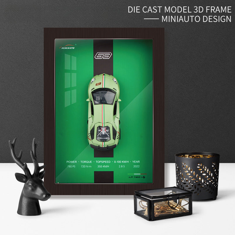 【TG009】3D Wall Art Replica Alloy Car