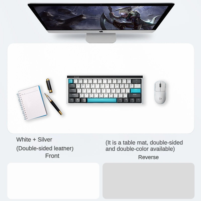 Double-sided Leather mouse pad， waterproof, anti-slip, suitable for mouse and keyboard