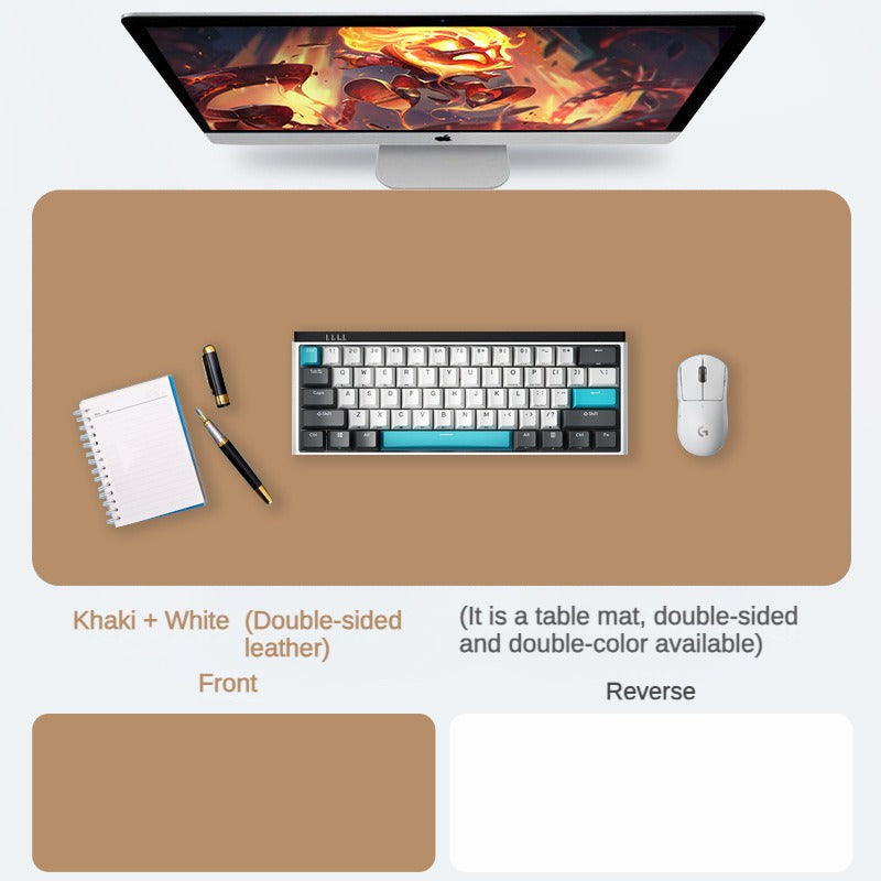 Double-sided Leather mouse pad， waterproof, anti-slip, suitable for mouse and keyboard