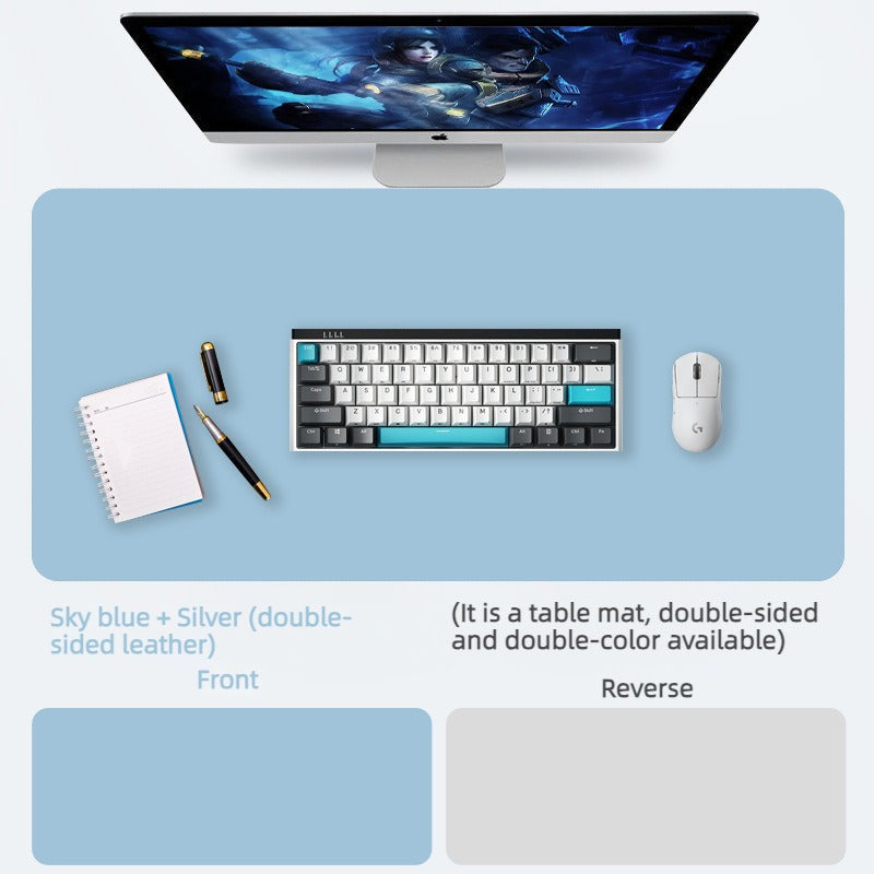 Double-sided Leather mouse pad， waterproof, anti-slip, suitable for mouse and keyboard