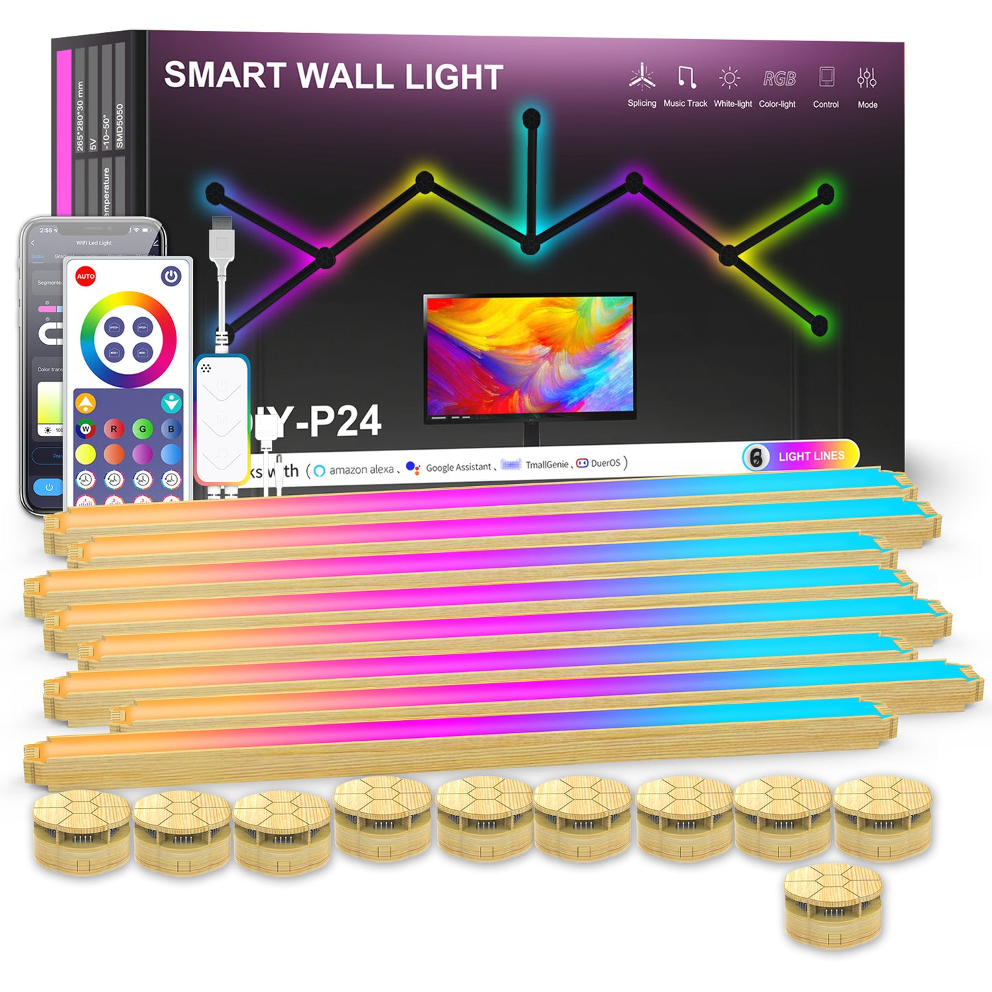 Smart Wall Light  RGB LED Wall Lights Touch  for Wall Gaming LED Lights for Gaming Setup,  for Living Room/Bedroom/TV