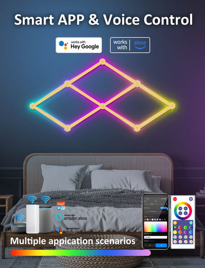 Smart Wall Light  RGB LED Wall Lights Touch  for Wall Gaming LED Lights for Gaming Setup,  for Living Room/Bedroom/TV