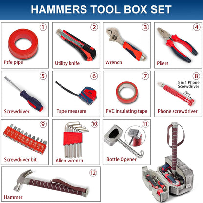 【Thor's Hammer Toolbox comes with 12 tools】father/brother/friend/boyfriend/teacher special/commemorative/satisfy gift